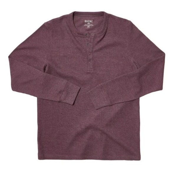 NWT Rhone Henley Shirt Men’s XXL Waffle Knit Long Sleeve Grape - Picture 3 of 3